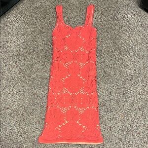Free people Coral Lace stretch body con Dress